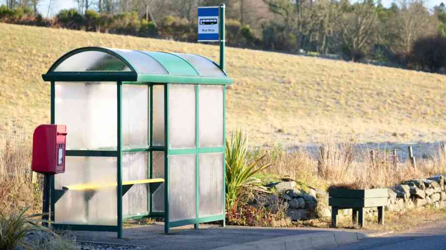 Bus stop in countryside Bus stop in countryside