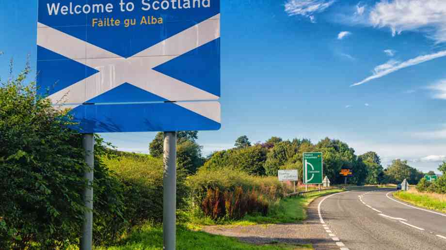 Welcome to Scotland road sign Welcome to Scotland road sign