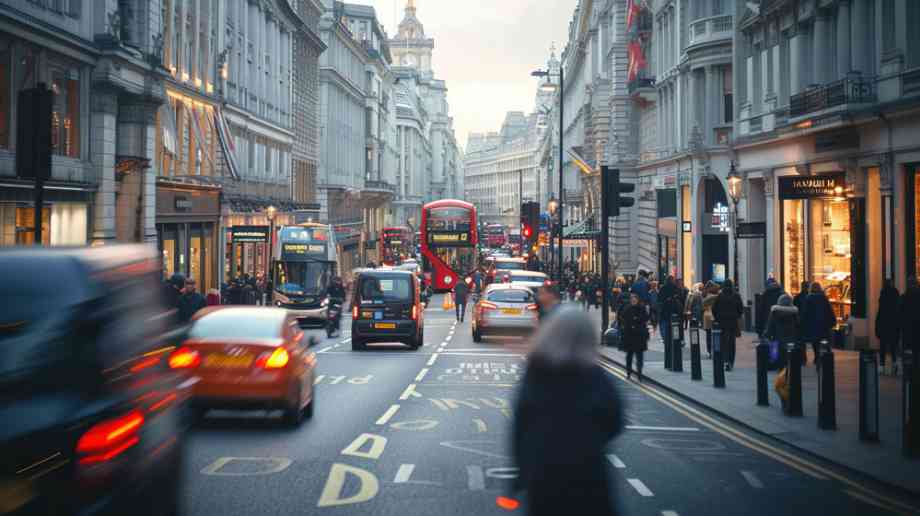 Busy street in London Busy street in London