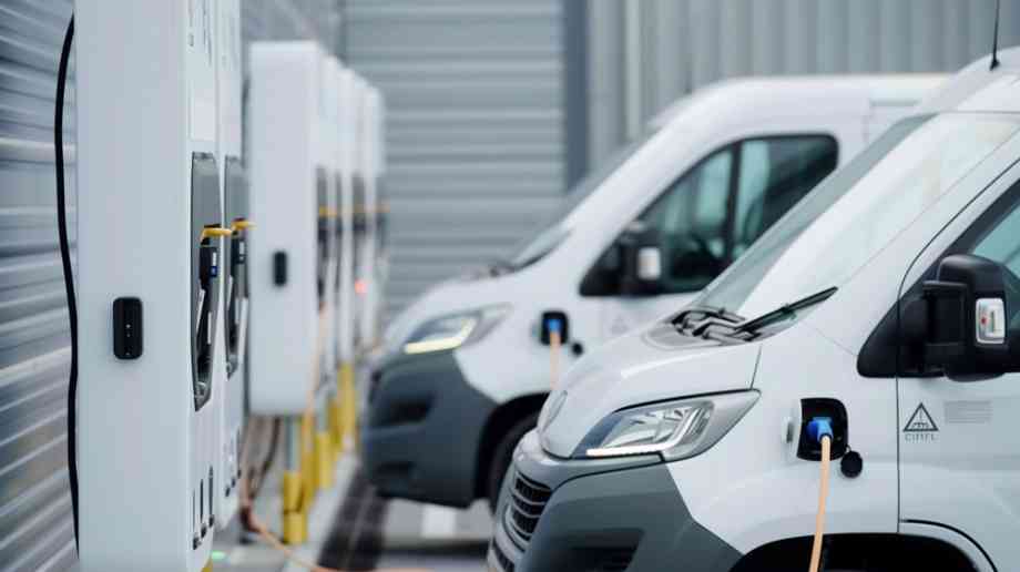 Electric vans being charged.
