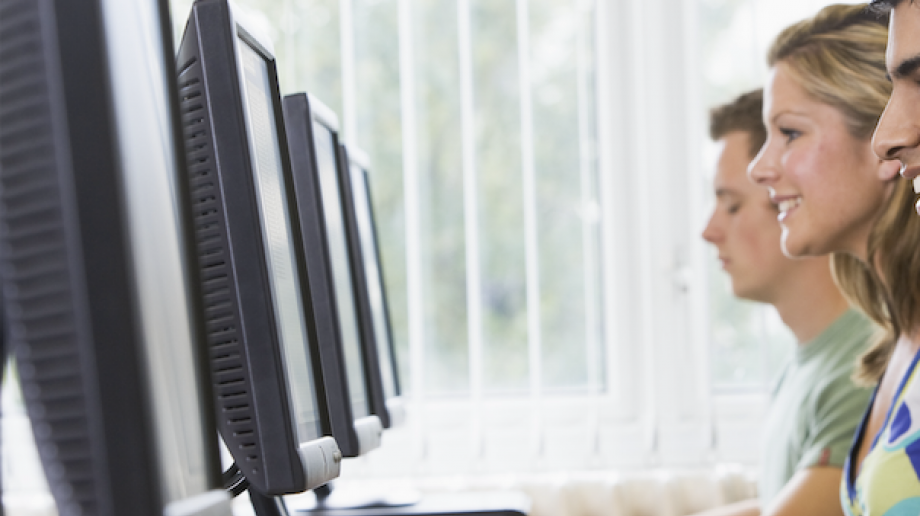 People using computers