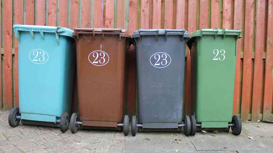 A row of wheely bins