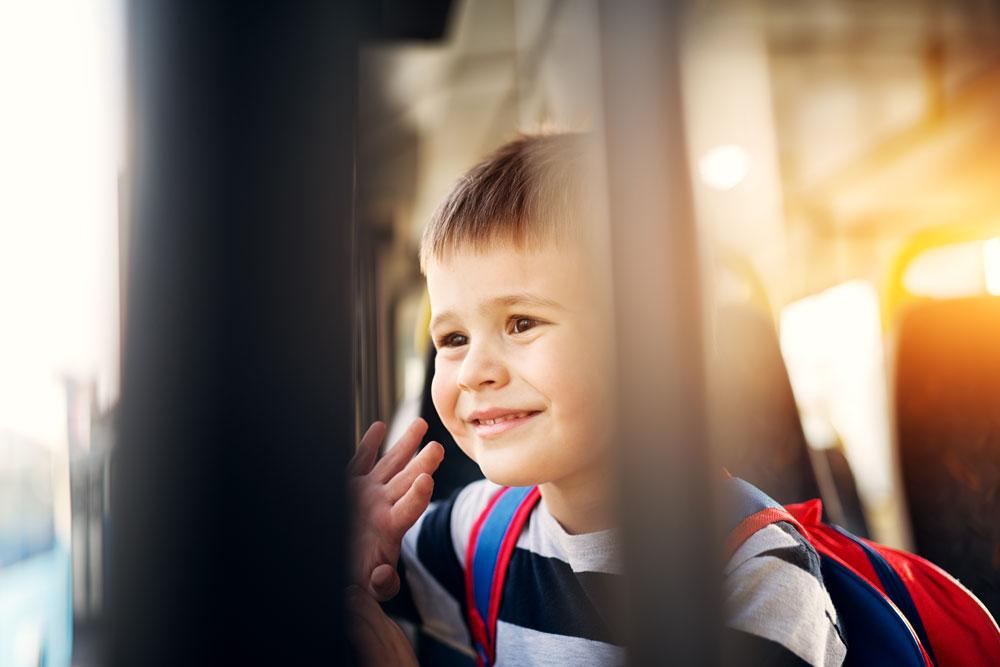 Kid on bus